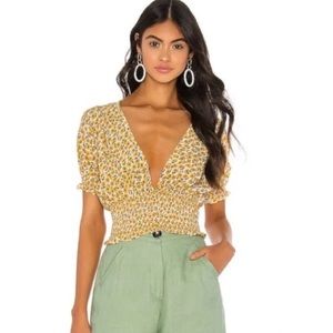 FAITHFULL THE BRAND MARGUERITE FLORAL - YELLOW - FIRST LIGHT TOP